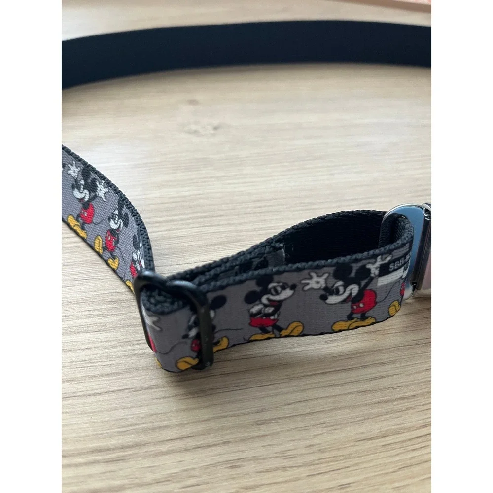 Buckle-Down Mickey Mouse Seatbelt Belt Kids 20-36 Grey Excellent Disney Print